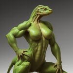  ai_generated anthro breasts female gg27 humanoid lizard mammal muscular muscular_female pose reptile scalie solo 