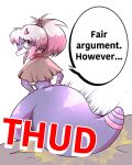  anthro collar dragon english_text fair_argument_(meme) hi_res lumebento male polymonfur_how_to_be_polyamorous_in_a_world_of_monsters_and_furries rear_view sound_effects speech_bubble tail tapirclip text thick_tail thick_thighs wide_hips 