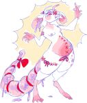  anthro bow_accessory female fur guncht mammal mouse murid murine pink_body pink_fur rodent scar smile solo white_body white_fur 