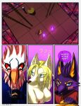  absurd_res accipitriform anthro anubis artist_darkartsstudios artist_thed4rk1ord avian bird canid canine canis comic deity drinking egyptian_mythology female hi_res jackal male mammal middle_eastern_mythology mythology vulture wolf 