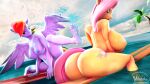  3d_(artwork) absurd_res anthro anthrofied big_breasts big_butt breasts butt digital_media_(artwork) duo equid equine female fluttershy_(mlp) friendship_is_magic hasbro hi_res mammal my_little_pony nipples pegasus rainbow_dash_(mlp) whiteskyline wings 