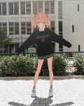  +_+ 1girl 3d ahoge black_skirt black_sweater blender_(medium) blonde_hair bright_pupils building bush city closed_mouth collared_shirt day flower full_body grey_socks hair_flower hair_ornament highres light_smile long_sleeves medium_hair miniskirt multicolored_eyes multicolored_hair orange_hair outdoors outstretched_arms pink_eyes pleated_skirt purple_eyes rinne_(rinrinne) rinrinne rinrinne39_(artist) shadow shirt shoes sidewalk skirt sleeves_past_fingers sleeves_past_wrists sneakers socks solo spread_arms standing streaked_hair sweater tree two_side_up virtual_youtuber white_footwear white_pupils white_shirt 