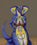  animal_humanoid anthro apode big_breasts blue_body breasts cobra draconcopode fangs female forked_tongue genitals hand_on_hip hi_res humanoid hypnobrai legless living_tail markings naga ninjago nitriumzigma nude pussy red_eyes reptile reptile_humanoid scalie scalie_humanoid serpentine skales_(ninjago) snake snake_eyes snake_hood snake_humanoid snake_tail solo tail teeth tongue unusual_anatomy unusual_tail 