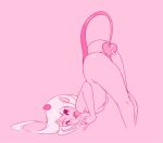  ass_up bent_over blush butt demon female furgonomics furry-specific_piercing genitals hair horn humanoid humanoid_pointy_ears imminent_masturbation long_hair looking_at_viewer mars_(miu) miu open_mouth piercing pink_background pussy simple_background sketch small_horn smile solo spade_tail tail tail_piercing 