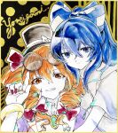  2girls ikeda_ruriko looking_at_viewer multiple_girls shikishi touhou traditional_media yorigami_jo&#039;on yorigami_shion 