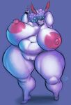  anthro areola big_breasts breasts dangodanger dot_eyes female genitals gesture hair hand_in_hair hi_res huge_breasts huge_hips huge_thighs hyper hyper_breasts lagomorph leporid mammal marina_gray_(eldiipiid) navel nipples nude one_eye_closed overweight overweight_anthro overweight_female pink_areola pink_nipples pussy rabbit smile solo thick_thighs touching_hair v_sign white_body wide_hips 