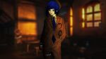  black_jacket black_pants black_suit blue_hair business_suit formal genshin_impact gloom_(expression) green_eyes highres jacket mature_female multiple_girls non-web_source office_lady original pants serious suit yelan_(genshin_impact) 