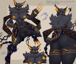  absurd_res al_sensei animal_genitalia balls bandai_namco breasts butt digimon digimon_(species) genitals herm hi_res intersex meicrackmon model_sheet sheath thick_thighs zeta_(artist) zeta_meicrackmon zeta_zeraora zeta_zeraora_(meicrackmon) 