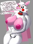  absurd_res animatronic anthro areola artist_name big_breasts bow_tie breasts canid canine clothed clothing curvy_figure dialogue female five_nights_at_freddy&#039;s five_nights_at_freddy&#039;s_2 fox genitals head_tuft hi_res lips lipstick looking_at_viewer machine makeup mammal mangle_(fnaf) mostly_nude multicolored_body partially_clothed pink_areola pussy robot scottgames shaded signature simple_background solo speech_bubble text tuft unregistereduser voluptuous yellow_eyes 