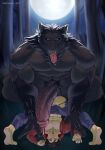  abs anthro anthro_dominating_human big_dom_small_sub big_muscles big_pecs big_penis black_body black_fur bodily_fluids canid canine canis clothing dominant dominant_anthro dominant_male duo erection full_moon fur genital_fluids genitals hi_res holding_partner human human_on_anthro imminent_anal imminent_sex interspecies looking_at_viewer luiixury male male/male mammal moon muscular muscular_anthro muscular_male night nipples nude pecs penis pinned precum sharp_teeth size_difference smaller_human smaller_male submissive submissive_human submissive_male teeth tongue tongue_out torn_clothing underwear were werecanid werecanine werewolf wolf 