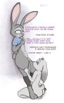  2023 absurd_res against_surface ambiguous_gender anthro belize blush blush_lines clothed clothing clothing_lift dialogue digital_media_(artwork) disney duo english_text female finger_to_mouth fluffytuft fur green_eyes grey_body grey_fur hi_res horn imminent_sex judy_hopps kneeling lagomorph leporid mammal nude panties panties_down partially_clothed rabbit scut_tail shirt shirt_lift short_tail signature simple_background standing tail text topwear underwear underwear_down undressing_another zootopia 