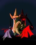  aegislash dark_background dark_persona highres no_humans notaventura pokemon pokemon_(creature) purple_eyes 