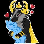  1:1 anthro digital_media_(artwork) dragon embrace freelance furry furryart furryfandom hug invalid_tag kingstreasures sticker ych 