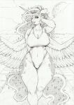  absurd_res anthro anthrofied big_breasts breasts cleavage clothed clothing curvy_figure cutie_mark equid equine eyebrow_through_hair eyebrows female friendship_is_magic hair hasbro hi_res horn long_hair longinius looking_at_viewer mammal monochrome my_little_pony one-piece_swimsuit portrait princess_luna_(mlp) pseudo_hair solo swimming_pool swimwear thick_thighs three-quarter_portrait traditional_media_(artwork) translucent translucent_hair unicorn_horn voluptuous wet wide_hips winged_unicorn wings 