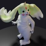  anthro apluss bandai_namco beady_eyes belly claws digimon digimon_(species) flaccid fur gargomon genitals hi_res long_ears male nude overweight penis solo white_body white_fur 