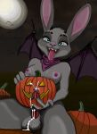  absurd_res ahegao ambiguous_gender animal_genitalia artist_name bat breasts character_name disney ejaculation female food fruit genitals hi_res intersex intersex/female intersex/intersex judy_hopps lagomorph leporid looking_pleasured mammal moon night penis plant pumpkin pumpkin_masturbation rabbit sheath skruff solo zootopia 