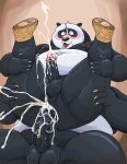  2023 absurd_res anal anthro balls bear black_body black_nose blush bodily_fluids cum daichi_akimichi dreamworks duo ejaculation erection genital_fluids genitals giant_panda hi_res kung_fu_panda male male/male mammal master_po_ping moobs navel nipples overweight overweight_male penis sex white_body 