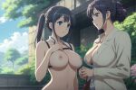  2girls ai-assisted ai-generated blue_eyes breasts large_breasts multiple_girls nipples non-web_source nude 