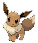  2004 3_toes alpha_channel ambiguous_gender big_ears brown_body brown_eyes brown_fur dipstick_tail eevee feet feral fur generation_1_pokemon glistening glistening_eyes hi_res ken_sugimori looking_at_viewer mammal mane markings nintendo official_art pokemon pokemon_(species) quadruped simple_background solo standing tail tail_markings tan_body tan_fur toes transparent_background 