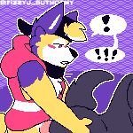  anal anal_penetration animated anthro backwards_baseball_cap backwards_hat baseball_cap blush canid canine canis clothed clothing collar coyote digital_media_(artwork) duo fizzyjay fur genitals hair hat headgear headwear hi_res jay_(fizzyjay) male male/male male_penetrated male_penetrating male_penetrating_male mammal nude penetration penis pixel_(artwork) pixel_animation sex short_playtime simple_background topwear 