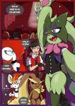  absurd_res bandanna black_clothing bonny_(zlewdomancer34) choker cinderace clothed clothing digital_drawing_(artwork) digital_media_(artwork) female fur gardevoir generation_3_pokemon generation_4_pokemon generation_8_pokemon generation_9_pokemon green_body green_fur group hair hi_res human humanoid jealous jewelry kerchief lopunny magician male mammal max_elms_(zlewdomancer34) meowscarada necklace nintendo partially_clothed pokemon pokemon_(species) red_hair sally_(zlewdomancer34) scarlet_(zlewdomancer34) shiny_pokemon stage_lights stage_number stage_show taunting yellow_bandanna yellow_kerchief zennybluegenesis 