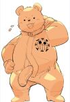  2023 anthro bear bepo blush clothed clothing dot_eyes genitals kemono male mammal masshiro minkmen_(one_piece) one_piece overweight overweight_male penis polar_bear simple_background solo ursine white_background 