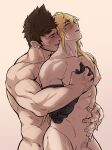  2boys bara beard blonde_hair brown_hair completely_nude couple facial_hair goatee grabbing highres implied_anal implied_sex long_hair male_focus mature_male mechanical_arms minghii multiple_boys muscular muscular_male nude pectoral_grab pectorals prosthesis prosthetic_arm rex_(xenoblade) sex sex_from_behind shulk_(xenoblade) single_mechanical_arm xenoblade_chronicles_(series) xenoblade_chronicles_3 xenoblade_chronicles_3:_future_redeemed yaoi 