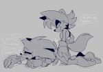  absurd_res anal anthro archie_comics balls biped bodily_fluids dialogue duo fiona_fox genital_fluids genitals gynomorph hi_res intersex intersex/male male penis precum sega sonic_the_hedgehog sonic_the_hedgehog_(archie) sonic_the_hedgehog_(comics) sonic_the_hedgehog_(series) speech_bubble sweat tears the_big_yikes 