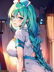  1girl aqua_(konosuba) breasts goddess_of_water hat infirmary kono_subarashii_sekai_ni_shukufuku_wo! large_breasts non-web_source nurse nurse_cap sexy_nurse 