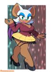  a_christmas_story anthro bat big_breasts border breasts cleavage clothed clothing cosplay female footwear halloween hi_res high_heels holidays leg_lamp legwear looking_at_viewer mammal omegasunburst rouge_the_bat sega solo sonic_the_hedgehog_(series) stockings white_border wings 