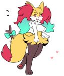  &lt;3 2023 3_toes 4_fingers absurd_res anthro black_body black_fur braixen breasts chabooey digital_media_(artwork) eyebrows fan_character featureless_breasts feet female fingers fur generation_6_pokemon hi_res inner_ear_fluff looking_at_viewer nintendo on_one_leg open_mouth open_smile pawpads pokemon pokemon_(species) red_eyes red_nose ribbons seraphine_(roflfox) smile solo standing stick toes tuft white_body white_fur yellow_body yellow_fur 