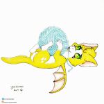  bat butt cute_expression cute_eyes dust:_an_elysian_tail felid feline female feral fidget_(elysian_tail) hi_res lying lying_on_ground mammal nimbat on_back patreon patreon_link patreon_logo patreon_username playing smile solo stamen text url wings yordraw 