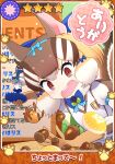  1girl acorn animal_ears brown_eyes brown_hair chipmunk_ears chipmunk_girl chipmunk_tail extra_ears gloves highres kemono_friends kemono_friends_v_project kitsunetsuki_itsuki microphone open_mouth ribbon shirt short_hair siberian_chipmunk_(kemono_friends) tail vest virtual_youtuber 