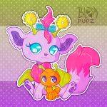 ambiguous_gender antennae_(anatomy) arthropod bloompupz duo fairy feral flower fluffy fluffy_tail hasbro hi_res insect littlest_pet_shop lps_2612 lps_2613 mammal paws plant sitting smile tail wings 
