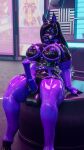  absurd_res anthro clothing cyberpunk equid equine female gloves handwear hi_res horse kurolatex latex latex_clothing latex_gloves latex_stockings mammal nightclub pony rubber rubber_clothing rubber_suit sien_eli solo 