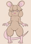  0611_shokun absurd_res animal_humanoid anthro blush brown_body brown_fur brown_hair buckteeth female fur grey_eyes hair hi_res humanoid long_tail mammal mammal_humanoid mouse murid murine open_mouth rat rat_tail rodent rodent_humanoid solo tail teeth 