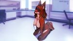  1girl animal_ears animal_nose bdsm blindfold breasts dog_ears furry furry_femmes:_making_an_obedient_bitch highres i_san kara(furry_femmes:_making_an_obedient_bitch) nipple_clamps nipples nude official_art solo tail 