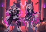  1boy 1girl absurdres ag_button alcohol animal_collar animal_ears animal_hands aura bat_(animal) chair claws cloak collaboration collar crossed_legs dark_aura dual_persona evil_smile eyes_of_grima fangs fire fire_emblem fire_emblem_awakening fire_emblem_heroes fur_trim gloves grima_(fire_emblem) halloween halloween_costume highres inusukino1 looking_at_viewer official_alternate_costume paw_gloves paw_shoes pumpkin purple_fire robin_(female)_(fire_emblem) robin_(female)_(halloween)_(fire_emblem) robin_(fire_emblem) robin_(male)_(fire_emblem) robin_(male)_(halloween)_(fire_emblem) sitting smile sparkle spiked_collar spikes tail werewolf_costume wine wolf_ears wolf_tail 
