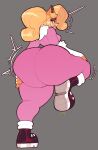  absurd_res activision anthro artist_name bandicoot big_butt blonde_hair bodysuit breasts butt clothed clothing coco_bandicoot crash_bandicoot_(series) ear_piercing female fingers footwear fur grey_background hair hi_res huge_butt iaredumbo long_hair mammal marsupial motion_lines multicolored_body multicolored_fur orange_body orange_fur piercing ponytail shoes simple_background skinsuit solo tan_body tan_fur thick_thighs tight_clothing two_tone_body two_tone_fur 