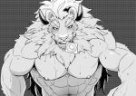  anthro areola bedroom_eyes biceps blush blush_lines bodily_fluids condom condom_in_mouth eyebrows felid horn inner_ear_fluff lion looking_at_viewer male mammal mane monochrome mumu202 mumu_(mumu202) muscular muscular_anthro muscular_male narrowed_eyes object_in_mouth pantherine pecs seductive sexual_barrier_device smile smiling_at_viewer solo sweat tuft whiskers 