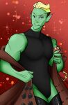  blonde_hair clothed clothing cmcsnskhaleesi drawfee_(copyright) drawtectives green_body green_skin gyorik_rogdul hair humanoid humanoid_pointy_ears leotard male muscular muscular_humanoid muscular_male orc solo tight_clothing 