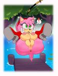  absurd_res amy_rose anus breasts excito female fishing_rod forest genitals hi_res lake plant pussy sega sirenstudios sonic_the_hedgehog_(series) tail tail_motion tailwag tree 