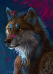  absurd_res anthro canid canine canis hi_res leaf male mammal mapleleaf melancholy_meloncollie night plant raining sad solo the_ardwolf tree wolf wolnir 