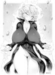  1girl 2023 alternate_breast_size aura blush breasts cleavage curly_hair dress fat_mons highleg highleg_panties highres huge_breasts impossible_clothes looking_at_viewer micro_panties mogudan nipples one-punch_man panties partially_visible_vulva pelvic_curtain psychic pussy short_hair simple_background solo tatsumaki thick_thighs thighs thong underwear wedgie 