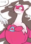  absurd_res belly belly_blush big_belly blush blushing_profusely body_blush breath darlondemonic fan_character female feral generation_3_pokemon hi_res latias legendary_pokemon nintendo panting pokemon pokemon_(species) pregnant pregnant_female shaking_head shy solo 