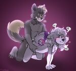  &lt;3 absurd_res anthro between_legs blush breasts breath breath_cloud brown_body brown_eyes brown_fur canid canine canis clenched_teeth colored colored_sketch doggystyle duo ears_back ears_down enjoying female flat_colors from_behind_position fuegopokato fur grey_body grey_fur hand_on_hip hi_res kato_(fuegopokato) kneeling kneeling_position kneeling_sex male male/female mammal moan penetration pivoted_ears purple_background purple_body purple_fur rouven_(naughtyrouven) sex simple_background sketch slim smug smug_face teeth vaginal vaginal_penetration white_body white_fur wolf 