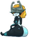 absurd_res big_butt breasts butt female hi_res humanoid humanoid_pointy_ears imp looking_at_viewer midna nintendo not_furry nude rear_view simple_background sitting snaggle_tooth solo the_legend_of_zelda twili twilight_princess white_background yenvudu 