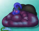  alvro belly belly_expansion belly_inflation belly_squish big_belly big_breasts big_butt black_sweatpants blue_background blue_body blue_tail breasts butt chubby_cheeks clothing drizzile expansion generation_8_pokemon green_eyes green_hose hoodie hose_on_ground huge_breasts huge_butt hyper hyper_belly immobile inflation inflation_fetish intersex liquid_inflation lying marco_(reathe) nintendo obese obese_intersex on_front overweight overweight_intersex pink_body pokemon pokemon_(species) purple_cheeks purple_clothing purple_hoodie purple_topwear simple_background smile solo squish tail tight_clothing topwear water water_inflation 