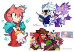 3girls 4boys amy_rose angry animal_ears animal_nose anne_of_green_gables apron aqua_outline arcade_cabinet arm_behind_back aviator_sunglasses bare_shoulders bat_ears bat_girl bat_wings black_fur black_hair black_wings blaze_the_cat blue_eyeshadow blue_jacket blush bob_cut body_fur bottomless breasts broken brown_headwear brown_vest cabbie_hat cake candle cat_ears cat_girl cat_tail clenched_teeth closed_eyes closed_mouth commentary_request constricted_pupils controller cowboy_shot crocodilian cropped_legs dress earpiece eyeshadow feather_boa flame_print folding_fan food food_on_head forehead_jewel fur-trimmed_gloves fur_(clothing) fur_trim furry furry_female furry_male gem gloves green_apron green_eyes green_headwear grey_shirt hair_tie hairband half-closed_eyes hand_fan hand_up happy hat highres holding holding_fan holding_walkie-talkie interlocked_fingers jacket jewelry joystick knuckles_the_echidna korean_commentary korean_text light_blush long_dress long_hair long_sleeves looking_at_another makeup multicolored_hair multiple_boys multiple_girls object_on_head open_clothes open_mouth open_vest outline own_hands_together pink_fur pink_hair purple_dress purple_eyes purple_fur purple_hair purple_jacket red_dress red_fur red_gemstone red_hair red_hairband reference_inset reptile_boy rimless_eyewear ring rouge_the_bat sash screencap_inset shadow_the_hedgehog shirt short_hair short_sleeves side_slit sidelocks silver_the_hedgehog simple_background sleeveless sleeveless_dress small_breasts smile sonic_(series) sparkle standing streaked_hair sunglasses sweat tail teeth the_murder_of_sonic_the_hedgehog topknot translation_request two-tone_fur two-tone_hair v_arms vector_the_crocodile vest walkie-talkie weon1119 white_background white_fur white_gloves white_hair white_outline wings yellow-framed_eyewear yellow_eyes 