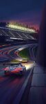  absurdres andrew_mytro car english_commentary from_behind gt_world_challenge_europe highres light_trail mercedes-benz mercedes-benz_amg_gt motor_vehicle no_humans official_art promotional_art race_vehicle racecar racetrack sparks spoiler_(automobile) vehicle_focus 